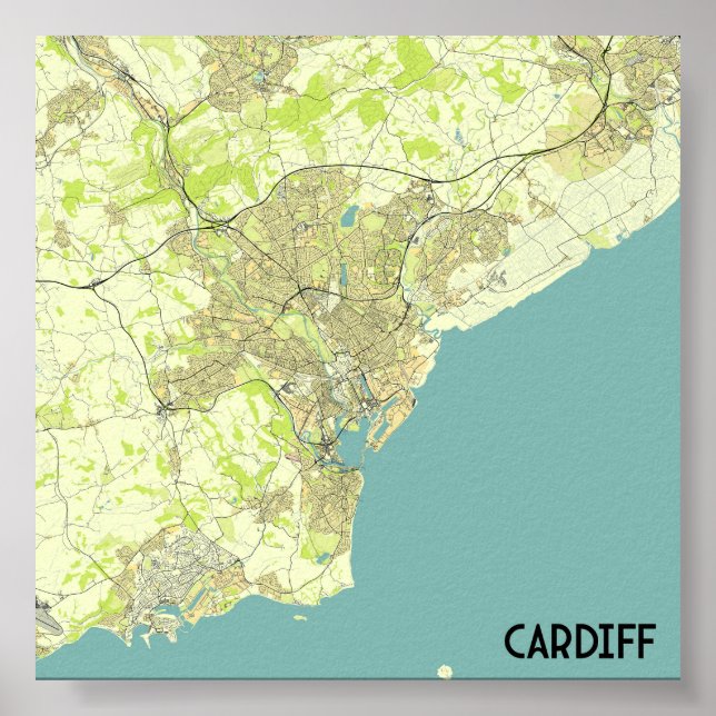 Cardiff map poster (Front)