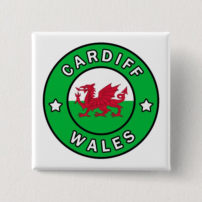 Cardiff Wales 15 Cm Square Badge (Front)