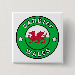 Cardiff Wales 15 Cm Square Badge