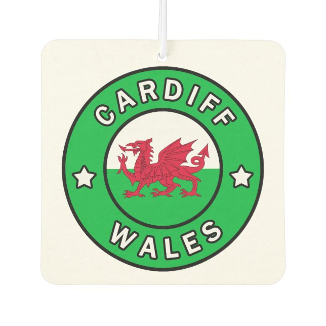 Cardiff Wales Car Air Freshener (Front)