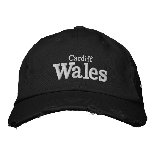 Cardiff, Wales  Embroidered Hat (Front)