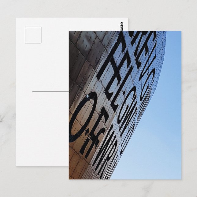 Cardiff Wales Millennium Centre Celtic Text Photo Postcard (Front/Back)