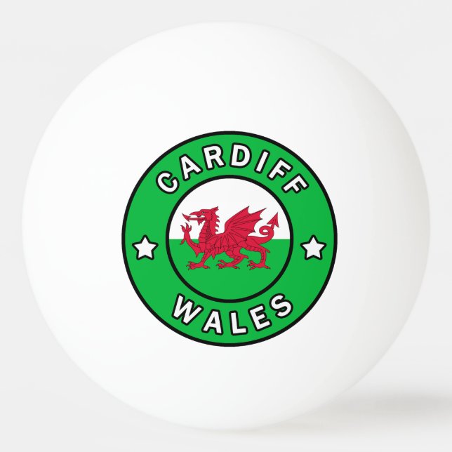 Cardiff Wales Ping Pong Ball (Front)