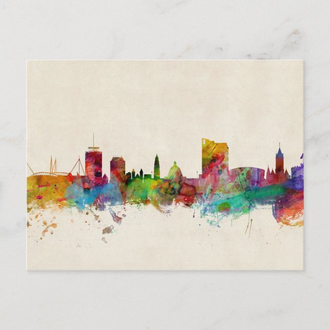 Cardiff Wales Skyline Postcard (Front)