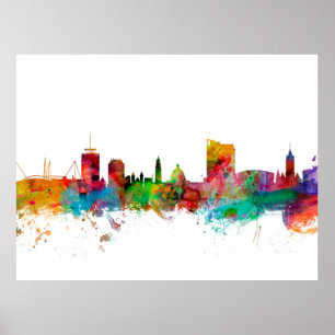 Cardiff Wales Skyline Poster