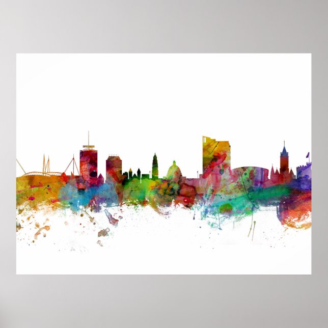 Cardiff Wales Skyline Poster (Front)