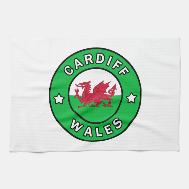 Cardiff Wales Tea Towel (Horizontal)