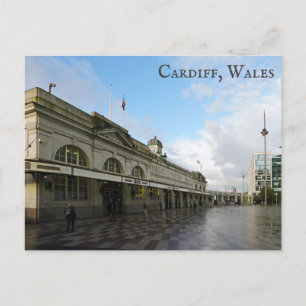 Cardiff Wales Train Station Welsh Travel Photo Postcard