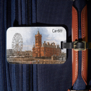 Cardiff Wales UK Vintage Travel Luggage Tag