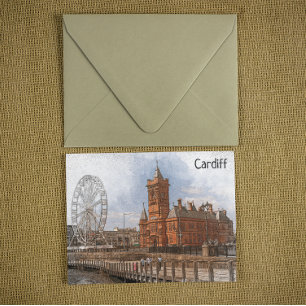 Cardiff Wales UK Vintage Travel Postcard