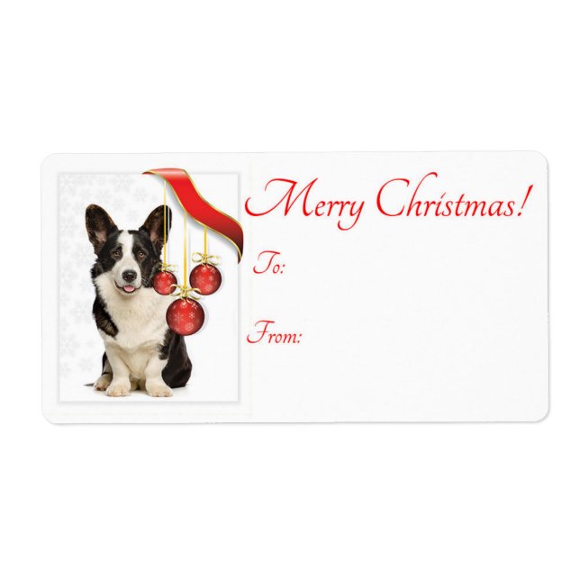 Cardigan Corgi Christmas Gift Labels (Front)