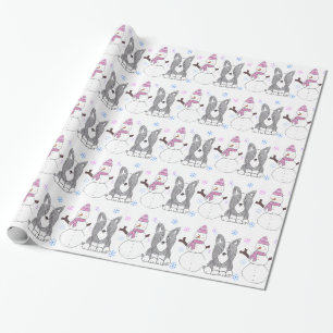 Cardigan Welsh Corgi And Snowman Wrapping Paper