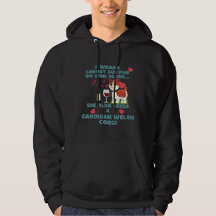 Cardigan Welsh Corgi And Wine Hoodie