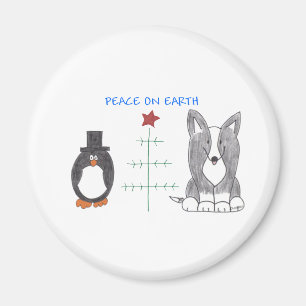 Cardigan Welsh Corgi Black Peace On Earth Magnet