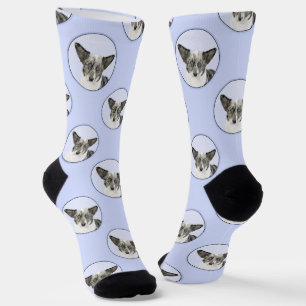 Cardigan Welsh Corgi Blue Merle Painting Dog Art Socks