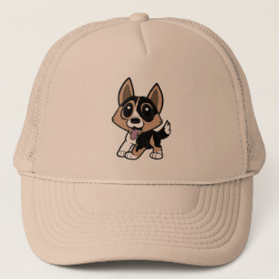 cardigan welsh corgi cartoon.png trucker hat