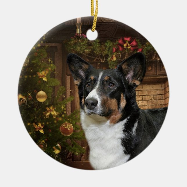 Cardigan Welsh Corgi Ceramic Ornament (Front)