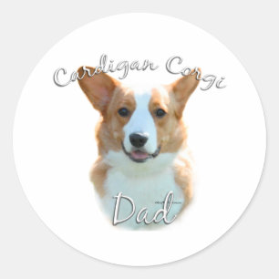 Cardigan Welsh Corgi Dad 2 Classic Round Sticker