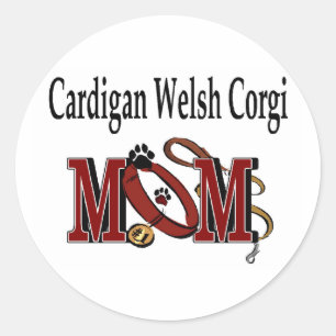 Cardigan Welsh Corgi Dog MOM Classic Round Sticker