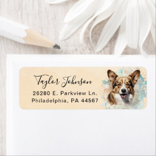 Cardigan Welsh Corgi Dog Return Address Label