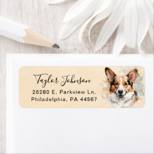 Cardigan Welsh Corgi Dog Return Address Label