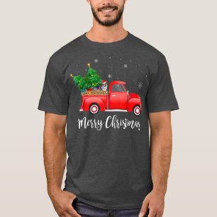 Cardigan Welsh Corgi Dog Riding Red Truck Christma T-Shirt