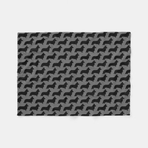 Cardigan Welsh Corgi Dog Silhouettes Pattern Fleece Blanket