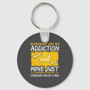 Cardigan Welsh Corgi Funny Dog Addiction Key Ring