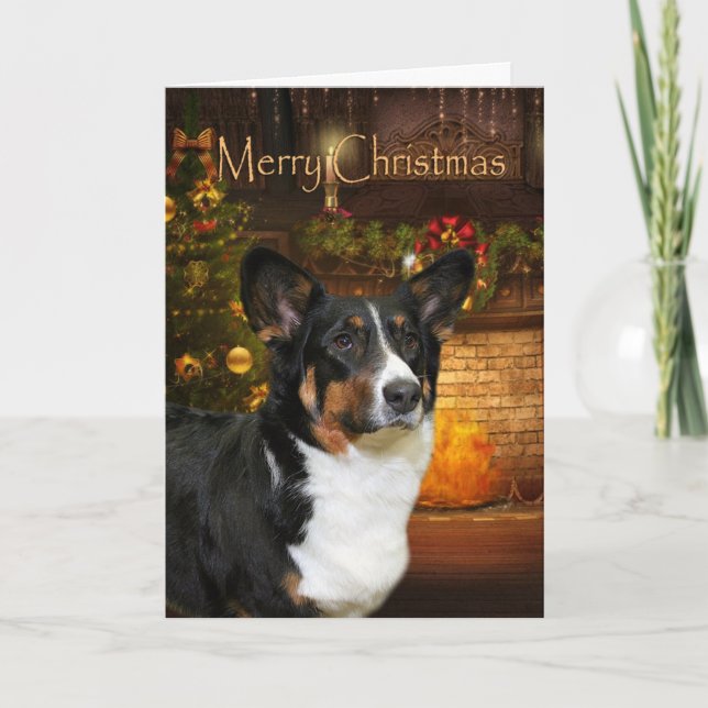 Cardigan Welsh Corgi Holiday Card (Front)