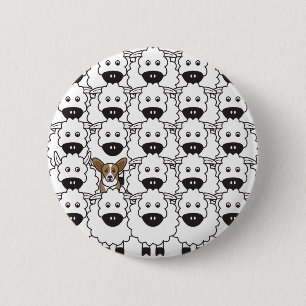 Cardigan Welsh Corgi in the Sheep 6 Cm Round Badge