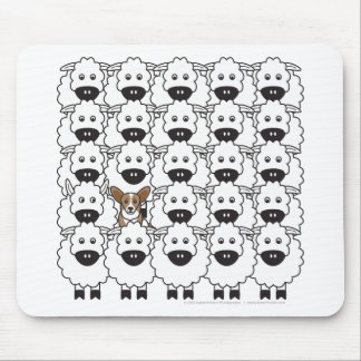 Cardigan Welsh Corgi in the Sheep Mouse Pad