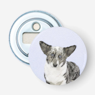 Cardigan Welsh Corgi Painting - Original Dog Art Bottle Opener