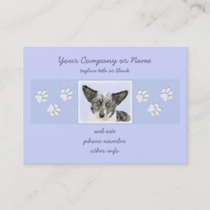 Cardigan Welsh Corgi Painting - Original Dog Art Business Card