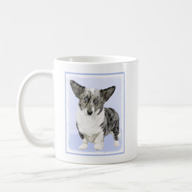 Cardigan Welsh Corgi Painting - Original Dog Art Coffee Mug (Left)