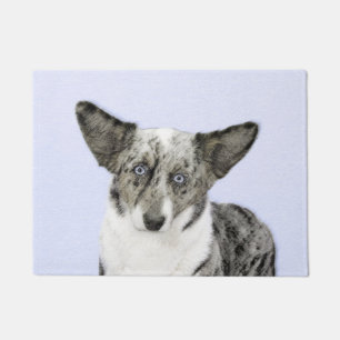 Cardigan Welsh Corgi Painting - Original Dog Art Doormat