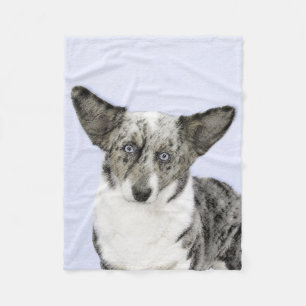 Cardigan Welsh Corgi Painting - Original Dog Art Fleece Blanket