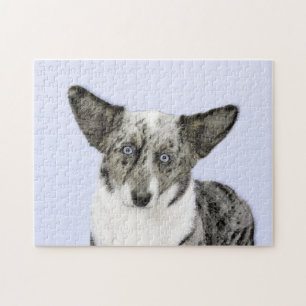 Cardigan Welsh Corgi Painting - Original Dog Art Jigsaw Puzzle