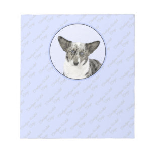 Cardigan Welsh Corgi Painting - Original Dog Art Notepad