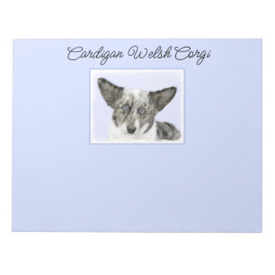 Cardigan Welsh Corgi Painting - Original Dog Art Notepad