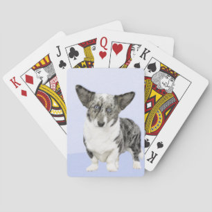Cardigan Welsh Corgi Painting - Original Dog Art Playing Cards