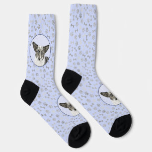 Cardigan Welsh Corgi Painting - Original Dog Art Socks