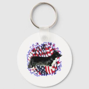 Cardigan Welsh Corgi Patriot Key Ring