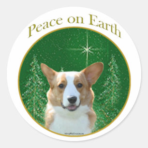 Cardigan Welsh Corgi Peace Classic Round Sticker