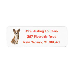 Cardigan Welsh Corgi Puppy Dog Return Address Label