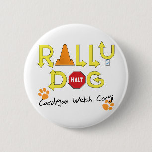 Cardigan Welsh Corgi Rally Dog 6 Cm Round Badge