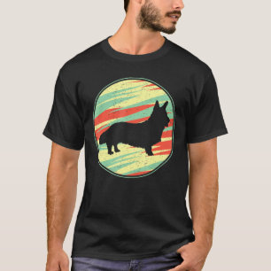 Cardigan Welsh Corgi Retro Vintage Silhouette Cute T-Shirt