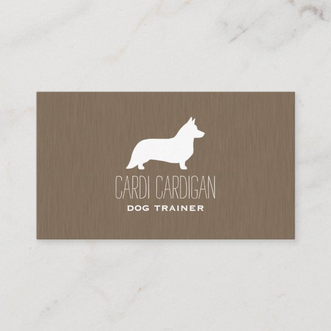 Cardigan Welsh Corgi Silhouette Business Card (Front)