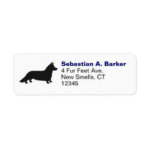 Cardigan Welsh Corgi Silhouette Return Address Label