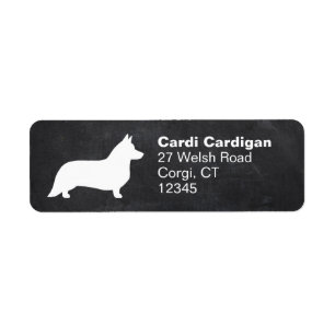 Cardigan Welsh Corgi Silhouette Return Address Label