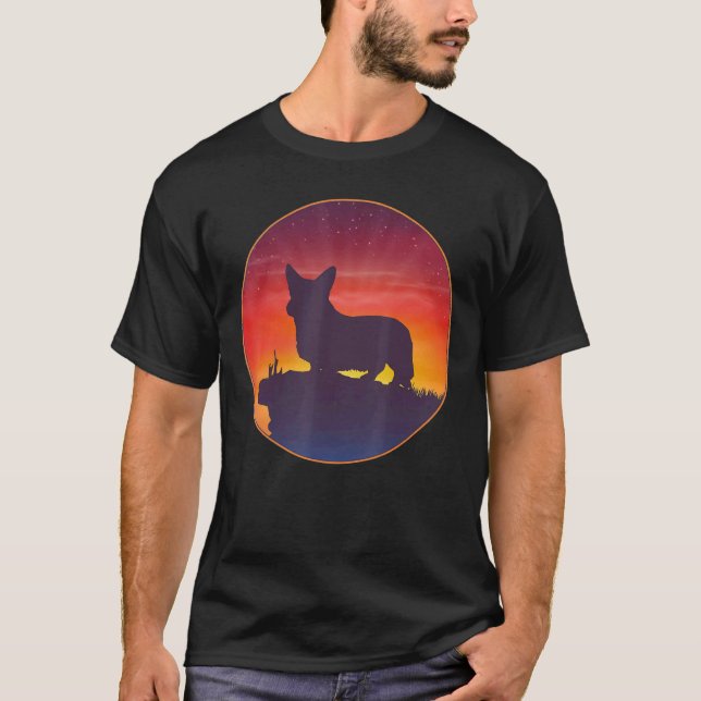 Cardigan Welsh Corgi Sunset T-Shirt (Front)